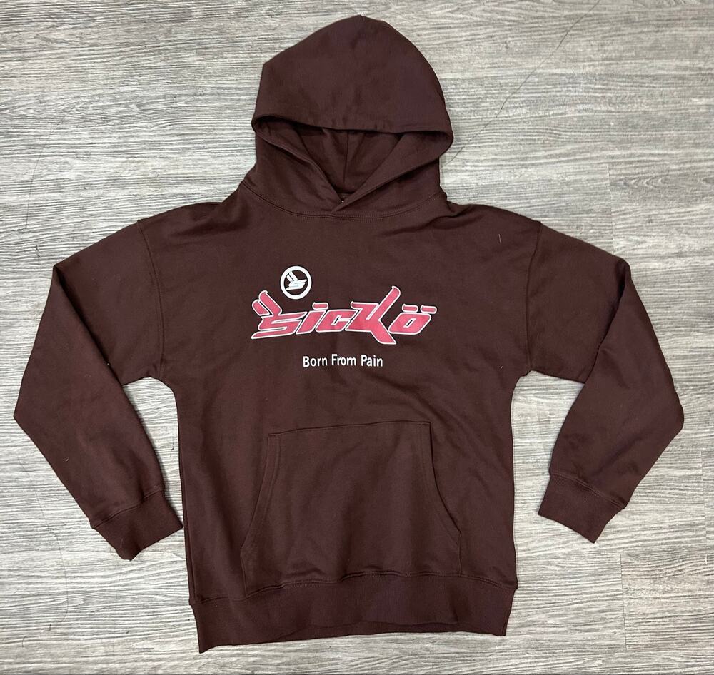 NWT Sicko Born From Pain Brown Hoodie Medium Ian Connor Heavyweight LA Apparel